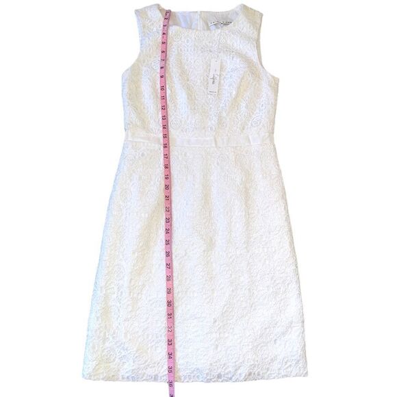 Trina Turk White Eyelet Lace Sheath Dress Size 4 NWT - Picture 12 of 15